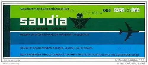 Saudia - Saudi Arabian Airlines 1982 - Geneva Riyadh Jeddah Geneva