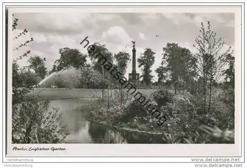 Berlin-Tiergarten - Englischer Garten - Foto-AK 50er Jahre