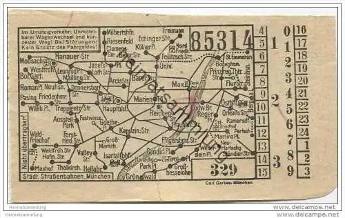 Deutschland - München - Städtische Strassenbahnen München - Fahrschein