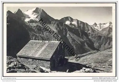 Windgällenhütte mit Oberalpstock - Foto-AK 40er Jahre