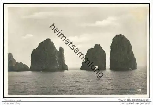 Capri - Faraglioni-Felsen - Foto-AK ca. 1920