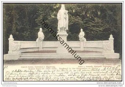 Denkmal in der Siegesallee zu Berlin -&nbsp;Kaiser Karl IV. Dietrich Portitz Erzbischof von Magdeburg