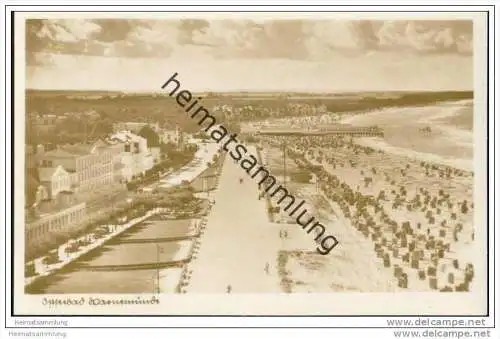 Warnemünde - Blick vom Leuchtturm - Foto-AK 40er Jahre