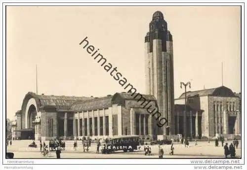 Helsinki - Helsingfors - Bahnhof - Foto-AK 30er Jahre