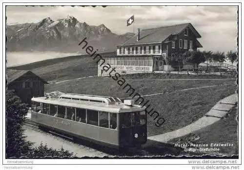 Hotel Pension Edelweiss - Rigi-Staffelhöhe - Rigi-Bahn Foto-AK