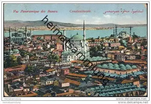 Constantinople - Panoramique des Bazars - Zensuriert K. u. K. öst. ung. Militärstationskommando in Konstantinopel