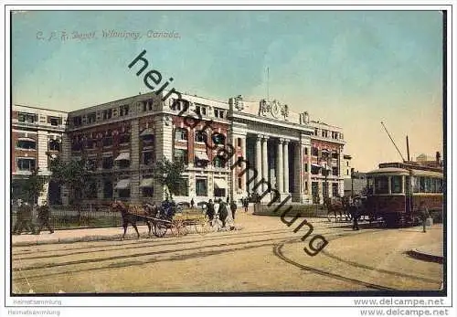 Winnipeg - C. P. R. Depot - Strassenbahn