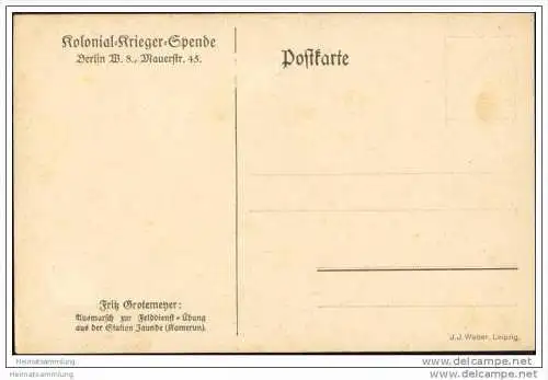 Kolonien - Kolonial-Krieger-Spende - Künstlerkarte Fritz Grotemeyer