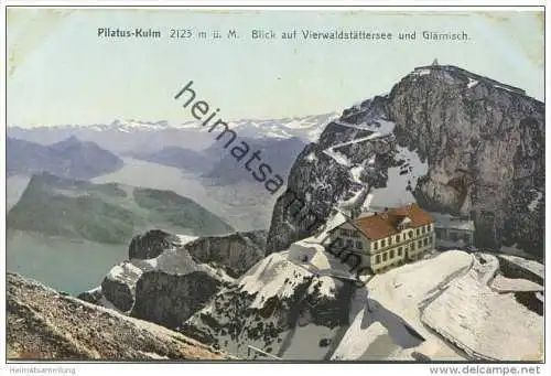 Pilatus-Kulm - Blick auf Vierwaldstättersee und Glärnisch - Verlag E. Goetz Phot. Luzern