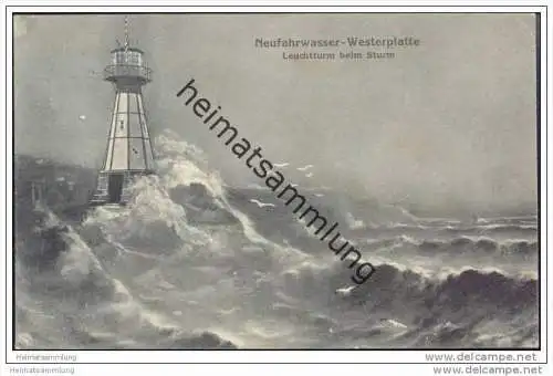 Neufahrwasser-Westerplatte - Leuchtturm beim Sturm