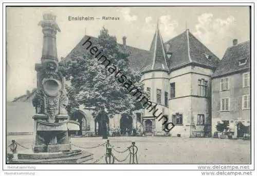 Ensisheim - Rathaus - Rückseite beschrieben 1917