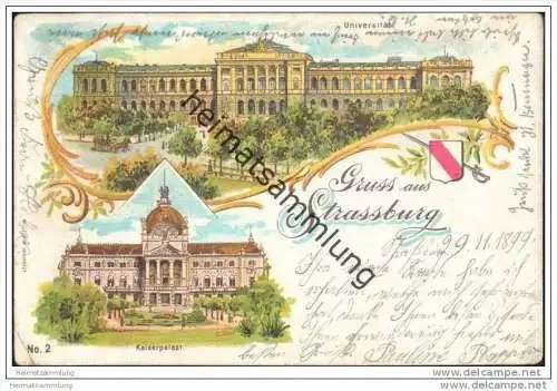 Gruss aus Strassburg - Kaiserpalast - Universität