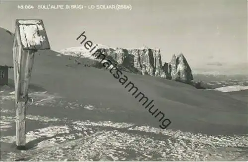 Sull' Alpe di Siusi - Lo Sciliar - Foto-Ansichtskarte - Edizioni Ghedina Cortina