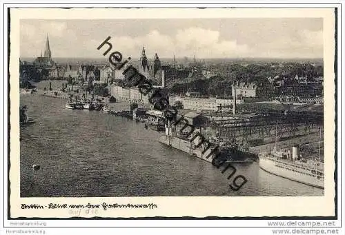 Stettin - Blick auf die Hakenterrasse - Foto-AK 30er Jahre