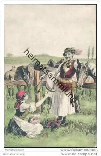 Ungarische Trachten - Künstlerkarte ca. 1900