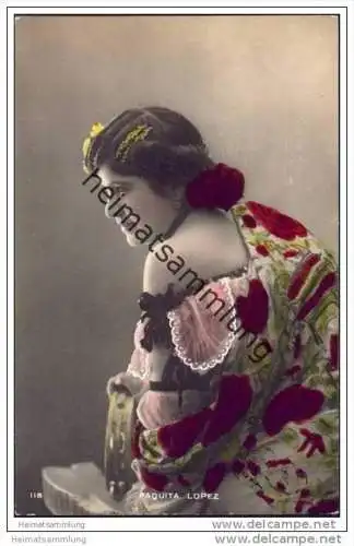 Espana - Paquita Lopez - Spanische Künstlerin - Foto-AK handkoloriert ca. 1910