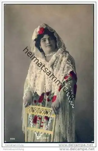 Espana - Pay-Pay - Spanische Künstlerin - Foto-AK handkoloriert ca. 1910