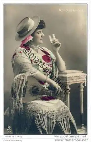 Espana - Manolita Urzaiz - Spanische Künstlerin - Foto-AK handkoloriert ca. 1910