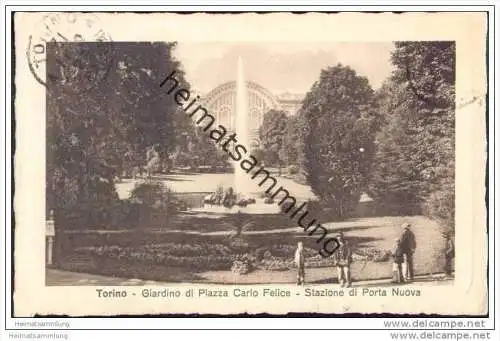 Torino - Giardino di Piazza Carlo Felice - Statione di Porta Nuova