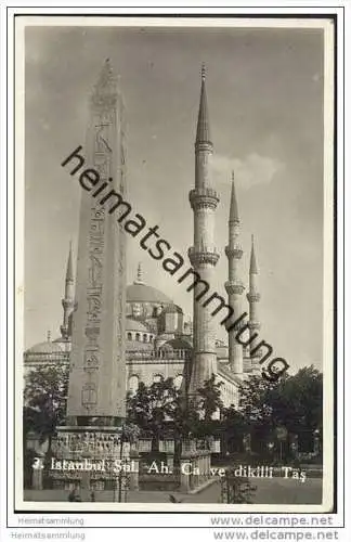 Istanbul - Sultan Ahmet camii ve dikilli Tas - Foto-AK 30er Jahre