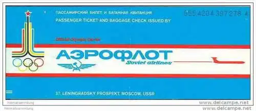 Aeroflot - Soviet airlines 1979 - Moscow Geneva Zurich