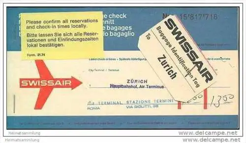 Swissair 1968 - Zurich Rome Zurich