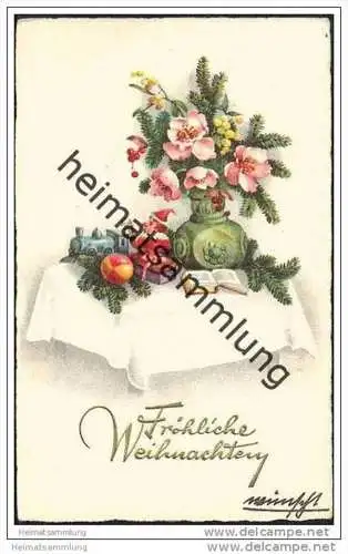 Weihnachten - Künstlerkarte - Gabentisch - Spielzeug