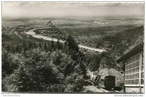 Blick vom Königstuhl-Restaurant auf Heidelberg und Rheinebene - Foto-AK - Verlag Gebr. Metz Tübingen