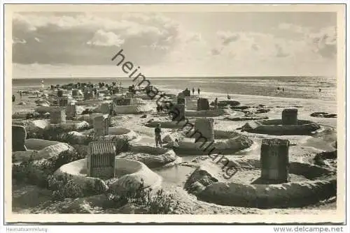 Insel Amrum - Burgen am Badestrand nach dem Sturm - Foto-AK - Verlag Johannes Quedens Norddorf