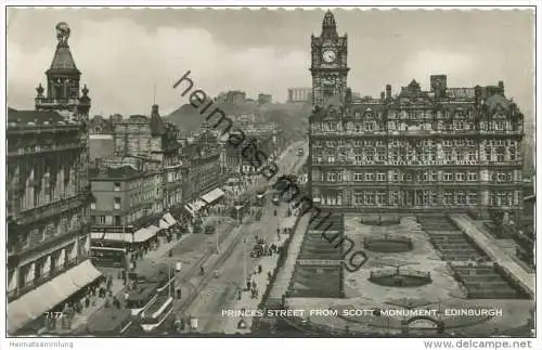 Edinburgh - Princes Street from Scott Monument - Foto-AK gel. 1957