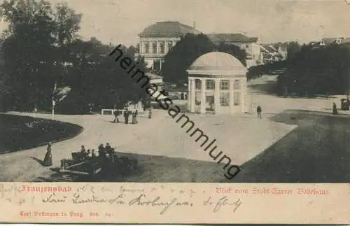 Franzensbad - Blick vom Stadt-Egerer Badehaus - Verlag Carl Bellmann in Prag gel. 1900