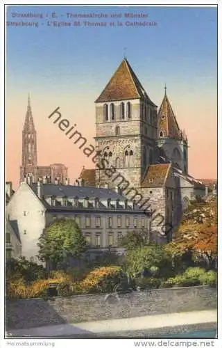 Strassburg - Thomaskirche und Münster - Strasbourg L' Eglise St. Thomas et la Cathédrale - Verlag Franz Hayer München