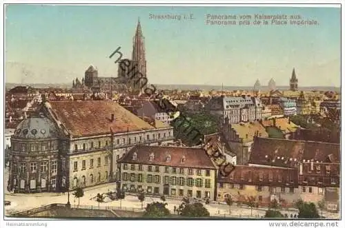 Strassburg - Panorama vom Kaiserplatz aus - Verlag E. Hartmann Strassburg gel. 1914