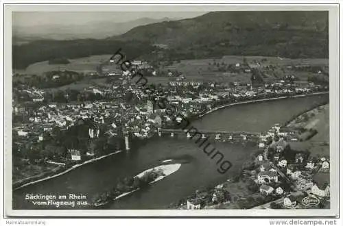 Säckingen - Flugaufnahme - Foto-AK - Verlag Franckh Stuttgart 40er Jahre