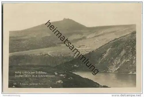 Krkonose Snezka - Schneekoppe - Riesengebirge - Grosser Teich - Foto-AK