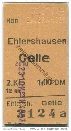 Deutschland - Ehlershausen - Celle - Fahrkarte 1970