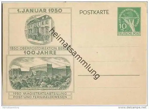 Postkarte Berlin - 100 Jahre Oberpostdirektion - Für Berliner Währungsgeschädigte