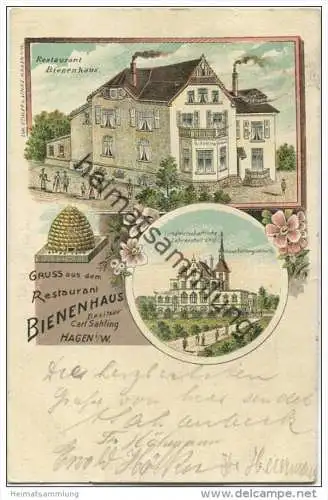 Hagen in Westfalen - Restaurant Bienenhaus Besitzer Carl Sahling - Landwirtschaftliche Lehranstalt und Haushaltungsschul