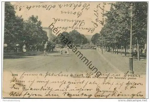 Bonn - Poppelsdorfer Allee mit Kreuzberg vom Kaiserplatz gesehen