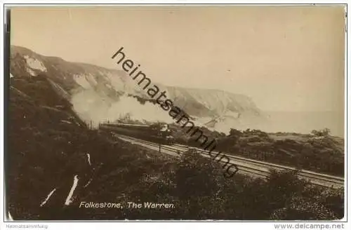 Folkestone - The Warren - Eisenbahn - Kent -&nbsp;Foto-AK