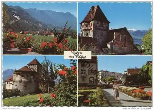 Vaduz - Schloss - Postplatz - Rotes Haus - AK Grossformat