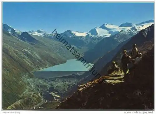 Blick von Plattjen ins Saas-Tal - Mattmark Stausee - AK Grossformat