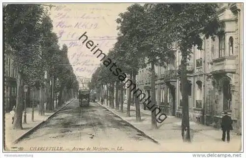 Charleville - Avenue de Mezieres - Strassenbahn - Feldpost