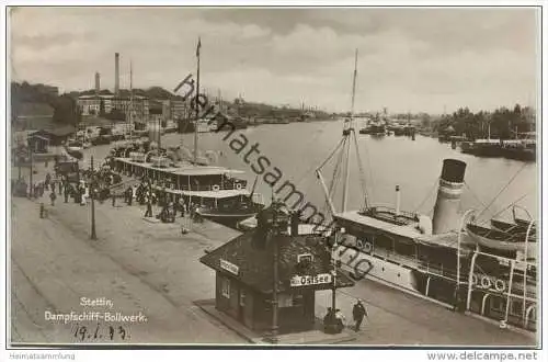 Stettin - Dampfschiff-Bollwerk - Foto-AK