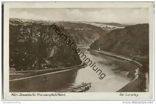 Loreley - Rheinschiff - Köln-Düsseldorfer-Rheindampfschiffahrt - Foto-AK