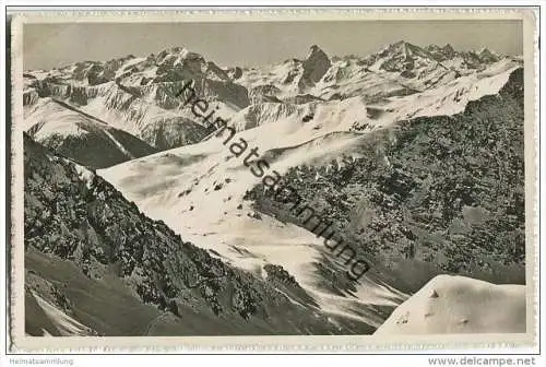 Weissfluhjoch - Strelapass - Piz d'Aela - Tinzenhorn - Piz Michel - Foto-AK