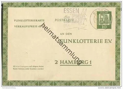 Bund FP9 - Funklotteriekarte - gelaufen 1963