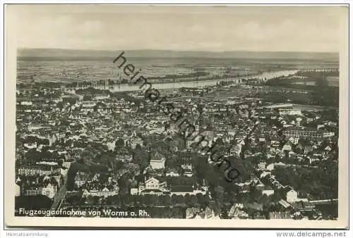 Worms am Rhein - Flugzeugaufnahme - Foto-AK 30er Jahre - Hansa-Luftbild GmbH