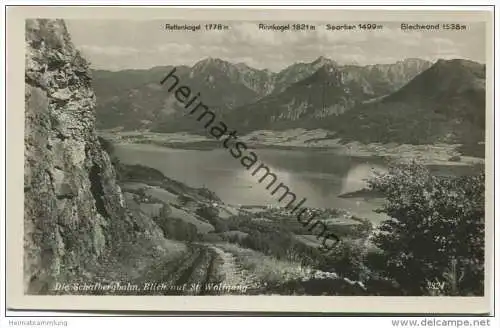 Schafbergbahn - Blick auf St. Wolfgang - Foto-AK ca. 1940