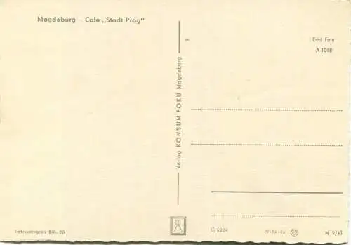 Magdeburg - Café Stadt Prag - Foto-AK Grossformat - Verlag Konsum FOKU Magdeburg